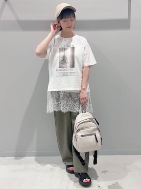 「GLOBAL WORK（グローバルワーク）のアイテム（帽子）」を使った、yochiko713さん（レディース・148cm）の夏コーディネート