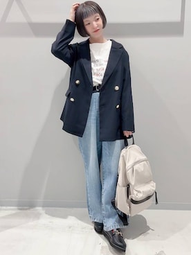 「アイテム（バックパック/リュック）」を使った、yochiko713さん（レディース・148cm）の秋コーディネート