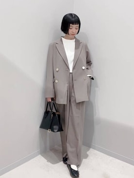 「ウツクシルエット_GLOBAL WORK」｜「アイテム（ジャケット/アウター）」を使った、yochiko713さん（レディース・148cm）の冬コーディネート