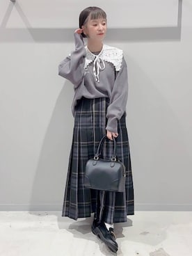 「アイテム（付け襟）」を使った、yochiko713さん（レディース・148cm）の秋コーディネート