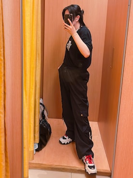「アイテム（カーゴパンツ）」を使った、しょんさん（骨格ストレート・レディース・159cm）の夏コーディネート