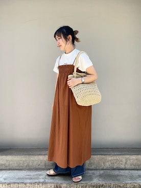 「Samansa Mos2 blue（サマンサモスモスブルー）のアイテム（ワンピース、オレンジ系）」を使った、はさん（レディース・158cm）の夏コーディネート