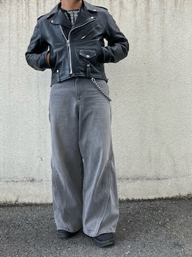 「アイテム（ウォレットチェーン）」を使った、はちくろさん（メンズ・166cm・10代）の秋コーディネート