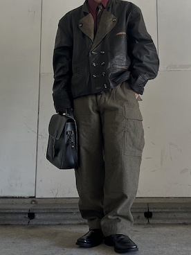 「アイテム（フォーマルスーツ/小物、ブラウン系）」を使った、はちくろさん（メンズ・166cm）の秋コーディネート