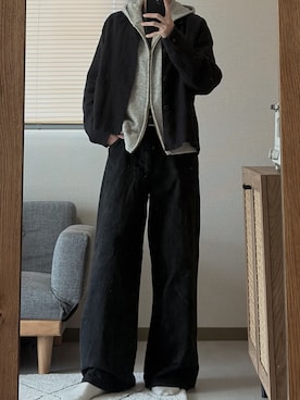 「LIDNM（リドム）のアイテム（パンツ）」を使った、凪さん（メンズ・172cm）の秋コーディネート