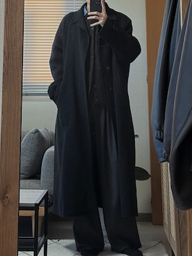 「アイテム（チェスターコート）」を使った、凪さん（メンズ・172cm）の冬コーディネート