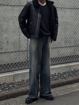 「shiun（シウン）のアイテム」を使った、凪さん（メンズ・172cm）の冬コーディネート