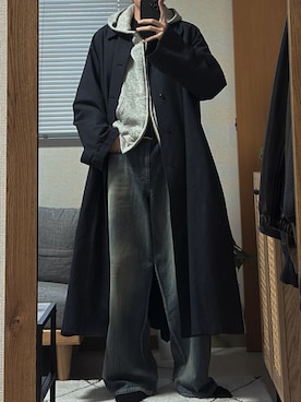 「アイテム（ステンカラーコート）」を使った、凪さん（メンズ・172cm）の秋コーディネート