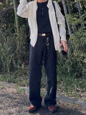「LIDNM（リドム）のアイテム（パンツ）」を使った、凪さん（メンズ・172cm）の春コーディネート