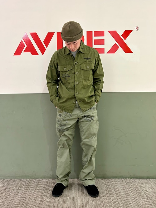 USN TYPEWRIGHTER FATIGUE LONG SLEEVE SHIRT / USN タイプライター ファティーグ 長袖 シャツ / AVIREX /アヴィレックス
