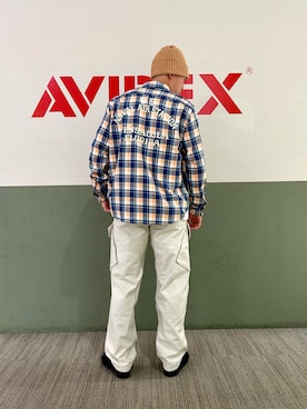 「AVIREX（アヴィレックス）のアイテム（ニットキャップ/ビーニー）」を使った、REIMAさん（メンズ・172cm）の春コーディネート