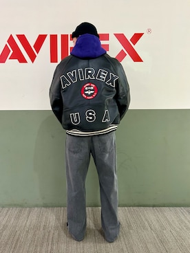 「AVIREX（アヴィレックス）のアイテム（その他アウター）」を使った、REIMAさん（メンズ・172cm）の冬コーディネート