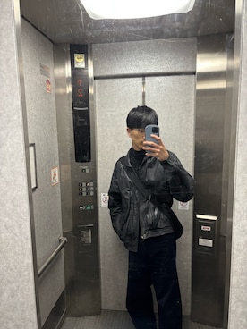 「アイテム（ライダースジャケット）」を使った、keikun✓⃝さん（メンズ・182cm）の秋コーディネート