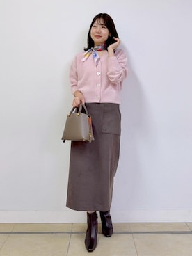 「アイテム（バンダナ/スカーフ）」を使った、kanaさん（レディース・165cm）の秋コーディネート