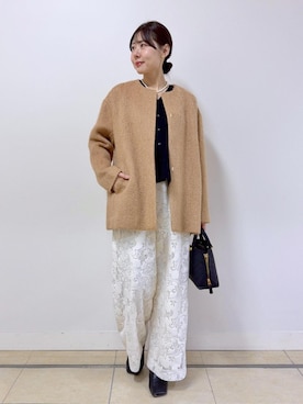 「ニット/セーター」｜「アイテム（ジャケット/アウター）」を使った、kanaさん（レディース・165cm）の冬コーディネート