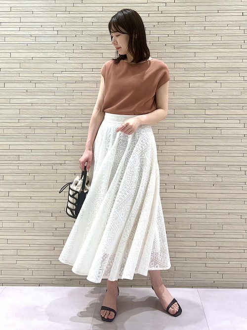 セール】ジオメトリックレースフレアスカート【セットアップ対応