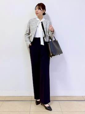 「GGS35250」｜「アイテム（ノーカラージャケット）」を使った、kanaさん（レディース・165cm）の冬コーディネート