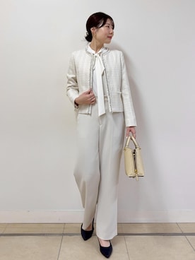 「アイテム（ノーカラージャケット）」を使った、kanaさん（レディース・165cm）の冬コーディネート