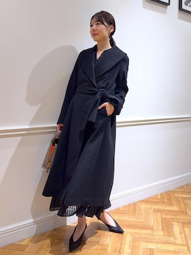 「アイテム（ステンカラーコート）」を使った、kanaさん（レディース・165cm）の秋コーディネート