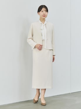 「アイテム（ノーカラージャケット）」を使った、kanaさん（レディース・165cm）の秋コーディネート