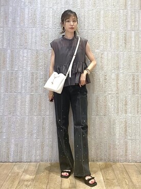 「デザインTOPS」｜_ichiさん（レディース・154cm）の夏コーディネート