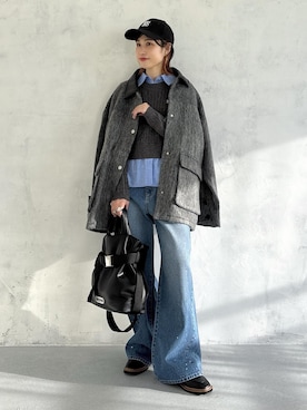 「アイテム（カバーオール）」を使った、_ichiさん（レディース・154cm）の冬コーディネート