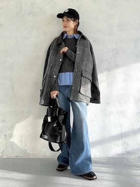 「アイテム（デニムパンツ）」を使った、_ichiさん（レディース・154cm・30代）の冬コーディネート