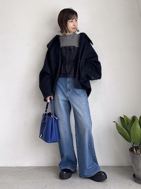 「アイテム（ブルゾン）」を使った、_ichiさん（レディース・154cm）の秋コーディネート