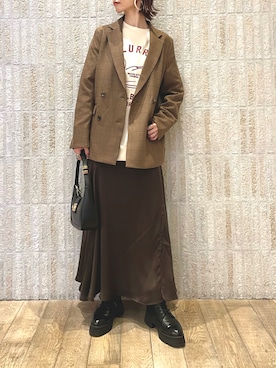 「重ね着ベストシーズン」｜「アイテム（スウェット）」を使った、_ichiさん（レディース・154cm）の秋コーディネート