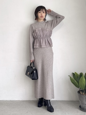 「アイテム（ニット/セーター）」を使った、_ichiさん（レディース・154cm・30代）の秋コーディネート