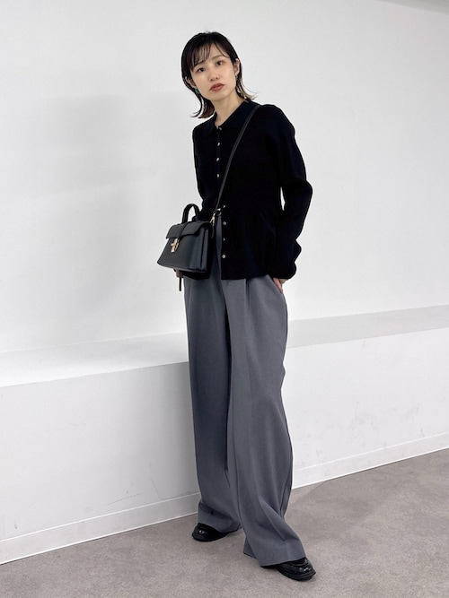 セール】【洗える】襟付きペプラムカーディガン（カーディガン/ボレロ