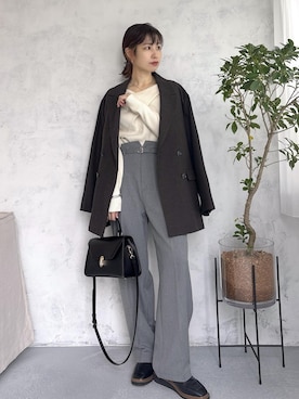 「アイテム（ローファー）」を使った、_ichiさん（レディース・154cm）の秋コーディネート