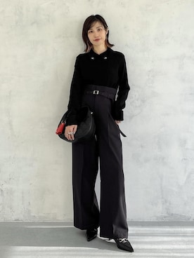 「アイテム（キャミソール、ブラック系）」を使った、_ichiさん（レディース・154cm）の秋コーディネート