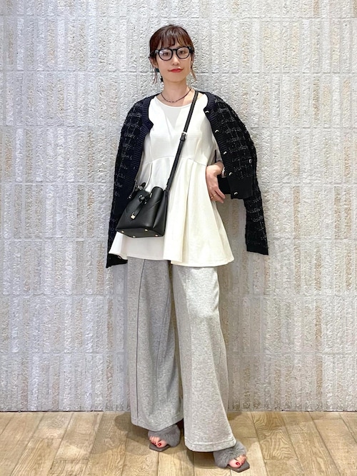 fur fur - 再値下げ！定価:16,000円(税抜)新品タグ付★肩あき チュニックブラウス 高身長 ジョーゼットフレア7分袖ブラウス （トールサイズ