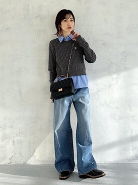 「VIS（ビス）のアイテム（ショルダーバッグ）」を使った、_ichiさん（レディース・154cm）の冬コーディネート