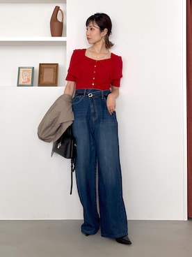 「骨格ナチュラル、イエベ」｜「アイテム（ジャケット/アウター）」を使った、_ichiさん（レディース・154cm）の夏コーディネート