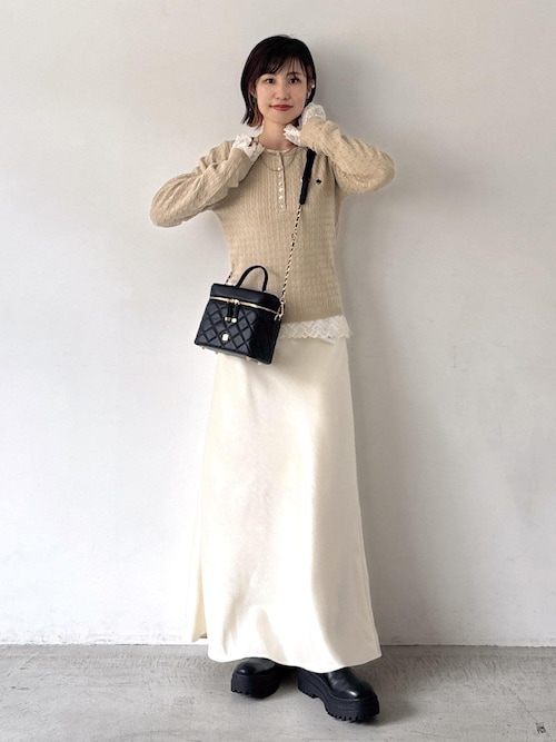 POLO BCS】VIS別注ヘンリーネックミニケーブルニットトップス（ニット