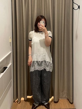 「LOWRYS FARM（ローリーズファーム）のリンガーＴＥＥ 638394（Tシャツ/カットソー、グレー系）」を使った、kumadayoooさん（レディース）の春コーディネート