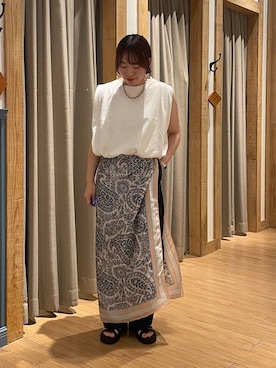 「アイテム（バンダナ/スカーフ）」を使った、kumadayoooさん（レディース・158cm）の夏コーディネート