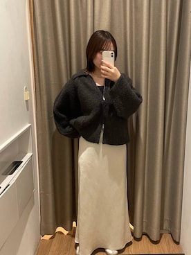 「アイテム（ブルゾン、グレー系）」を使った、kumadayoooさん（レディース・158cm）の秋コーディネート