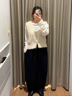「LOWRYS FARM（ローリーズファーム）のモカシンビットローファー 1064725（ローファー、ブラック系）」を使った、kumadayoooさん（レディース）の秋コーディネート