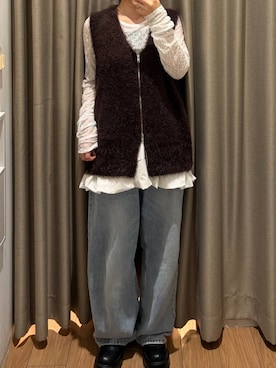 「LOWRYS FARM（ローリーズファーム）のアイテム（ベスト）」を使った、kumadayoooさん（レディース・158cm）の秋コーディネート