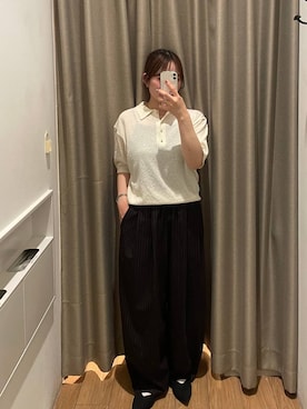 「LOWRYS FARM（ローリーズファーム）のイージーワイドコクーンパンツ 327286（その他パンツ、ブラウン系）」を使った、kumadayoooさん（レディース）の夏コーディネート