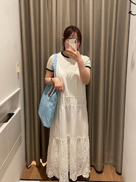 「LOWRYS FARM（ローリーズファーム）のリンガーＴＥＥ 638394（Tシャツ/カットソー、グレー系）」を使った、kumadayoooさん（レディース）の春コーディネート
