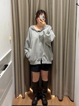 「LOWRYS FARM（ローリーズファーム）のカバーブーツ 1066858（ブーツ、ブラウン系）」を使った、kumadayoooさん（レディース）の秋コーディネート