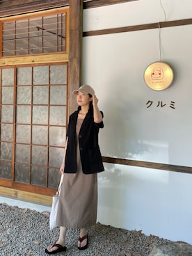 「MLB（メジャーリーグベースボール）のアイテム（帽子）」を使った、cacciさん（レディース・159cm）の春コーディネート