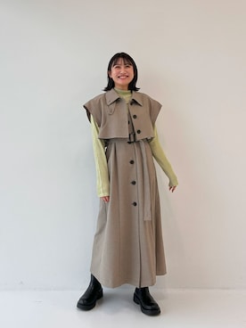 「アイテム（トレンチコート、その他）」を使った、PUBLIC TOKYO STAFFさん（レディース・155cm）の秋コーディネート