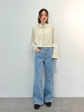 「PUBLIC TOKYO（パブリックトウキョウ）のアイテム（シャツ/ブラウス）」を使った、PUBLIC TOKYO STAFFさん（レディース・163cm）の春コーディネート