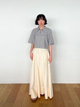 「PUBLIC TOKYO（パブリックトウキョウ）のアイテム（シャツ/ブラウス）」を使った、PUBLIC TOKYO STAFFさん（レディース・160cm）の春コーディネート