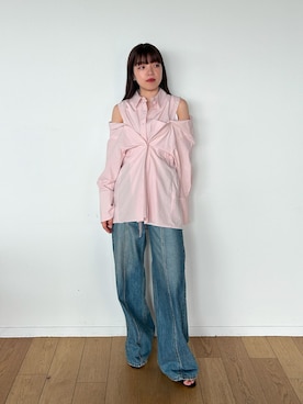 「PUBLIC TOKYO（パブリックトウキョウ）のアイテム（シャツ/ブラウス）」を使った、PUBLIC TOKYO STAFFさん（レディース・166cm）の春コーディネート